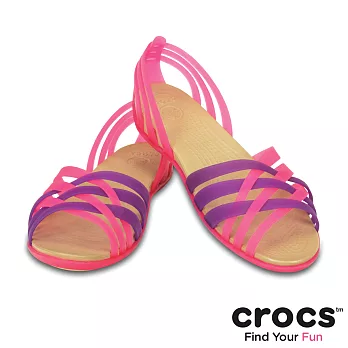 Crocs - 女款 - 赫瑞綺夏日平底鞋 -36活力粉紅/亮光紫色