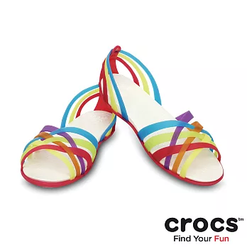 Crocs - 女款 - 赫瑞綺夏日平底鞋 -35七彩/洋葵紅色