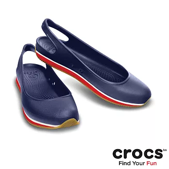 Crocs - 女款 - 復刻平底鞋 -35海軍藍/紅色