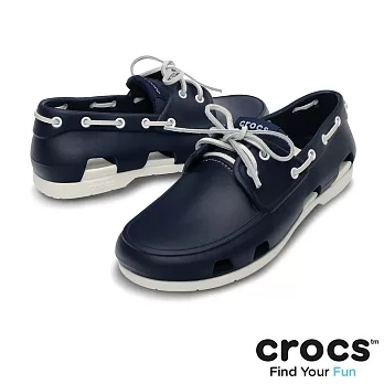 Crocs - 男款 - 男士海灘帆船鞋 -39.5深藍/白色