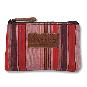 Busaba經典格紋手拿零錢包-粉條紋(小)