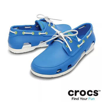 Crocs - 男款 - 男士海灘帆船鞋 -39.5海洋藍/白色