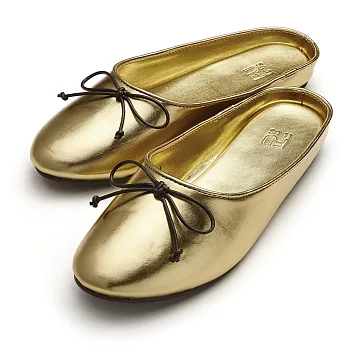 Fuhaus - Natalie Leather Slippers女用芭蕾舞 *珠光合成皮室內拖鞋 (金色)7金色