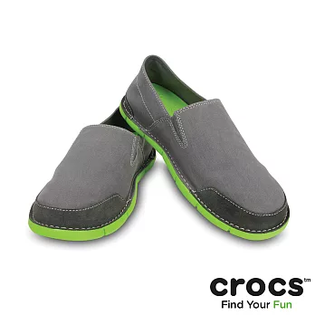 Crocs - 男款 - 風尚聖克魯茲 -42.5炭灰/翠綠色