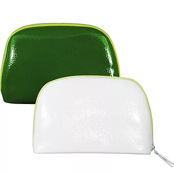 LA MER 海洋拉娜 簡約色調漆皮化妝包(綠)+(白)