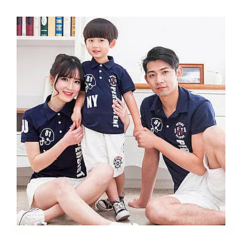 [親子裝]堅持到底深藍有領上衣親子裝情侶裝(媽咪)S深藍