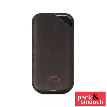 Pack&Smooch Kingston 手工製天然羊毛氈皮革 iPhone 6 Plus 保護套-碳黑色/深棕色(KN-6P-ADB)