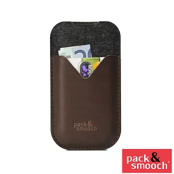 Pack&Smooch Kirkby 手工製天然羊毛氈皮革 iPhone 6 Plus 保護套-碳黑/深棕(KI-6P-ADB)