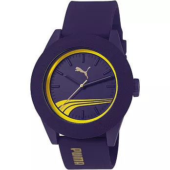 PUMA 動感奔馳運動時尚腕錶-紫