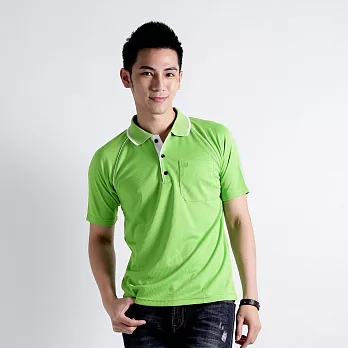 【遊遍天下】MIT台灣製男款抗UV涼爽吸濕排汗機能POLO衫(S052)XL綠