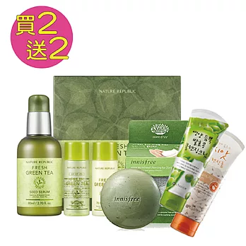 韓國Innisfree+Nature Republic 綠茶系列熱銷保養清潔組