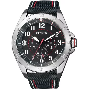 CITIZEN Eco-Drive 野外叢林戰時尚運動腕錶-黑-BU2030-17E