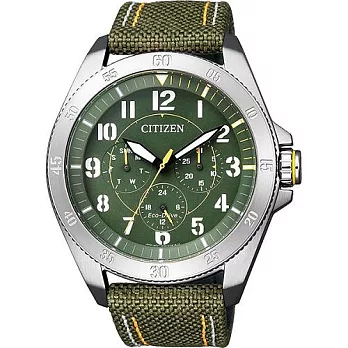 CITIZEN Eco-Drive 野外叢林戰時尚運動腕錶-綠-BU2030-09W