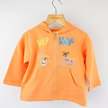 【愛的世界】純棉連帽拉鍊外套-台灣製-80橘色