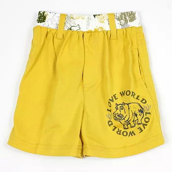 【愛的世界】鬆緊帶純棉短褲-台灣製-95芥黃色