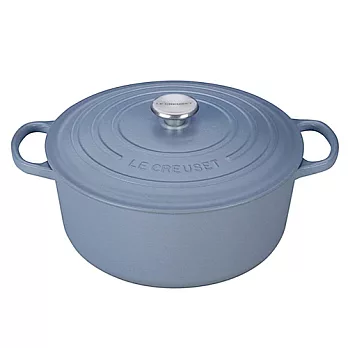 LE CREUSET—圓形鑄鐵鍋（礦石藍．直徑20cm）