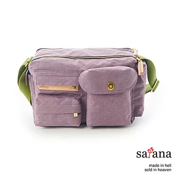 satana - 經典軍風 簡單生活斜肩包 - 接骨木紫