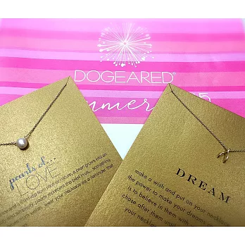 Dogeared 美國品牌祈願系列 許願骨WISHBONE白色珍珠 金色項鍊套組 母親節特惠價