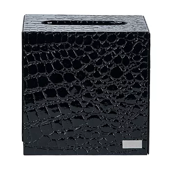 finara費納拉-飯店系列-桌上型正方形紙巾盒-(鱷魚皮紋黑色)