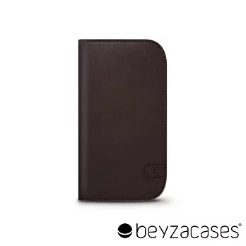 Beyzacases Natural Wallet iPhone 6 專用樸質雅緻皮夾護套-沉穩深棕 (BZ05137)