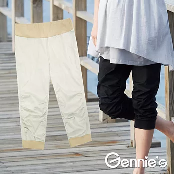 Gennie’s奇妮-輕柔棉質修飾春夏孕婦七分褲(G4X04)淺卡42淺卡