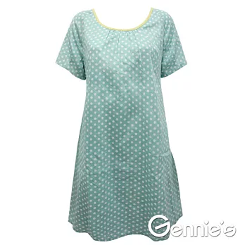 【Gennie’s奇妮】 甜心蝴蝶結點點可愛春夏孕婦洋裝(G1524)S綠底白點