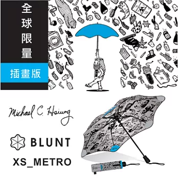 【紐西蘭BLUNT 保蘭特】- Michael C Hsiung 插畫限量傘(折傘)BLT-X03-WH