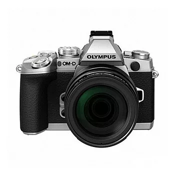 【OLYMPUS】E-M1+12-40mm變焦鏡頭(公司貨)+SDHC32G+原廠電池+專用電池+專用座充+清保組+保護鏡+原廠包-銀色