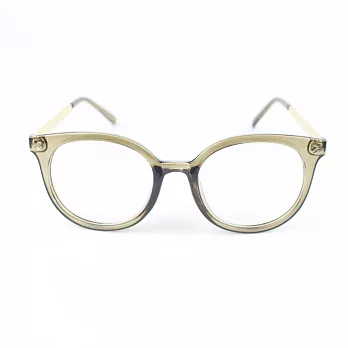 英國NATKIEL-個性時尚透明棕金屬邊框眼鏡