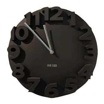 H&D 布里斯立體造型時鐘掛鐘-黑色黑色