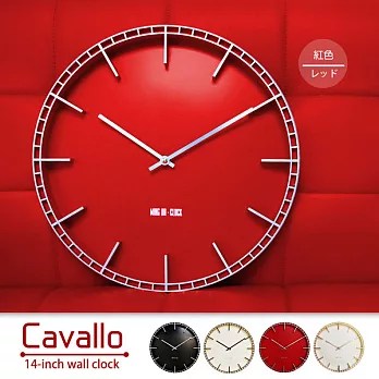 H&D 卡瓦洛極簡風格大時鐘/掛鐘/壁鐘-2款紅色