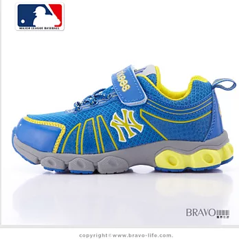 MLB大聯盟洋基2015新品。避震氣墊運動童鞋款藍32藍色