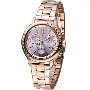 星辰 CITIZEN WICCA 繽紛甜美計時腕錶 BM1-121-91 玫瑰金色
