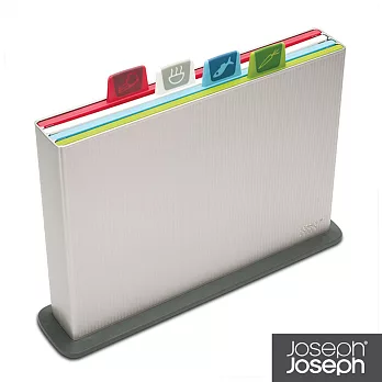Joseph Joseph 檔案夾止滑砧板(大銀)-附凹槽設計-60025