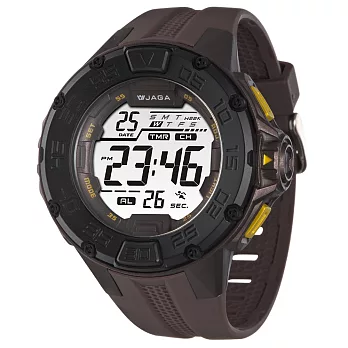 JAGA(捷卡)超越時空悍將多功能電子錶-M1063-H(咖啡)