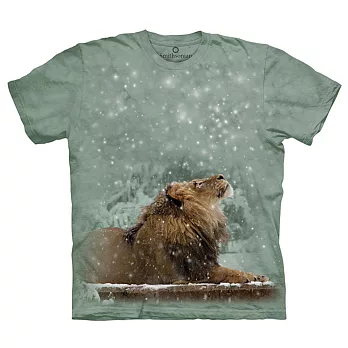【摩達客】美國進口The Mountain Smithsonian系列 雪中獅 純棉環保短袖T恤[現貨+預購]L青少年版