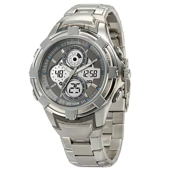 blink 粗礦豪邁雙顯多功能電子錶-AD107-ET(藍)