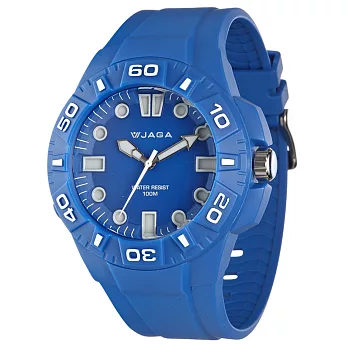 JAGA (捷卡) 時尚潮流亮彩防水指針錶-AQ1080-E(藍)