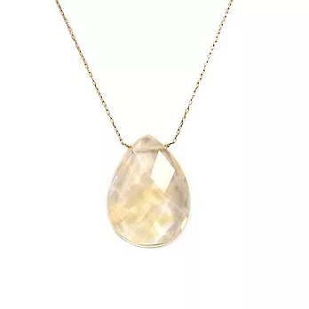 Shari Wacks 好萊塢品牌 J LO款 大水滴寶石切割 透明淡黃水晶金項鍊