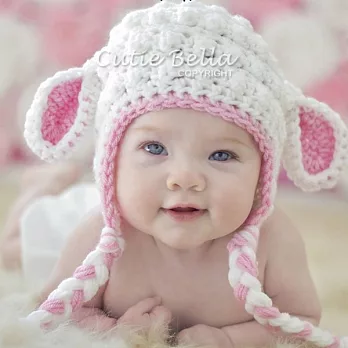 Cutie Bella手工編織帽Sheep-White/Pink(幼童款)