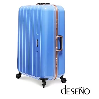【UH】Deseno - 26吋奢華玫瑰金典藏特仕版 - 輕量級鋁框行李箱26吋 -天藍
