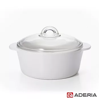 【ADERIA】日本進口陶瓷塗層耐熱玻璃調理鍋2L