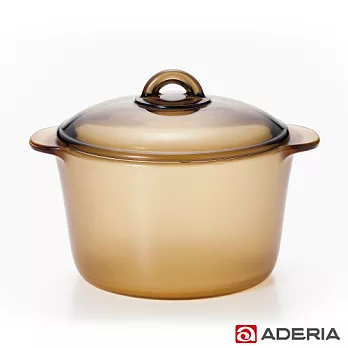 【ADERIA】日本進口陶瓷塗層耐熱玻璃調理鍋3L(棕)