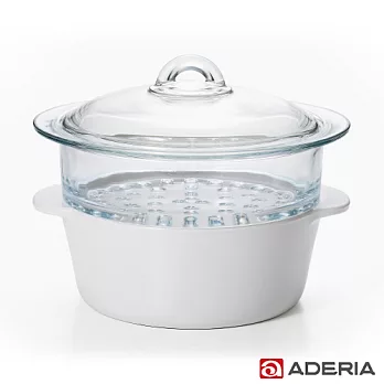 【ADERIA】日本進口雙層陶瓷塗層耐熱玻璃調理鍋2L
