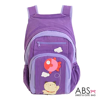 ABS貝斯貓 Fish＆Cat拼布雙肩後背包 (淺薰紫) 88-168