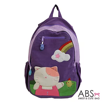 ABS貝斯貓 Rainbow＆Cat拼布雙肩後背包 (葡萄紫) 88-169