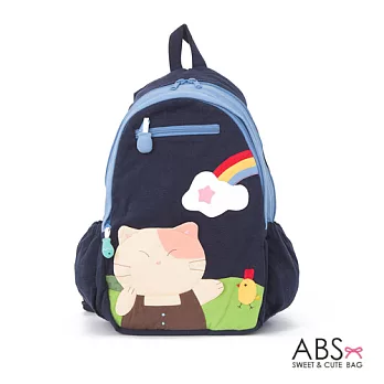ABS貝斯貓 Rainbow＆Cat拼布雙肩後背包 (海洋藍) 88-169