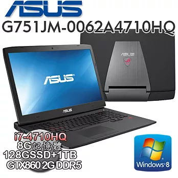 【ASUS華碩】G751JM 17.3吋FHD I7-4710HQ GTX860 2G獨顯電競筆電
