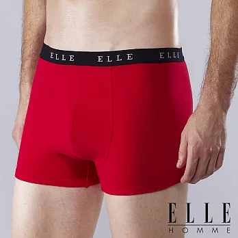 ELLE HOMME經典萊卡平口褲M紅色