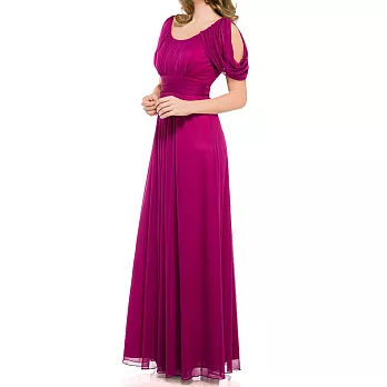 【摩達客】美國進口Landmark U領浪漫紫紅紗裙派對及地齊地長禮服/洋裝(含禮盒)M